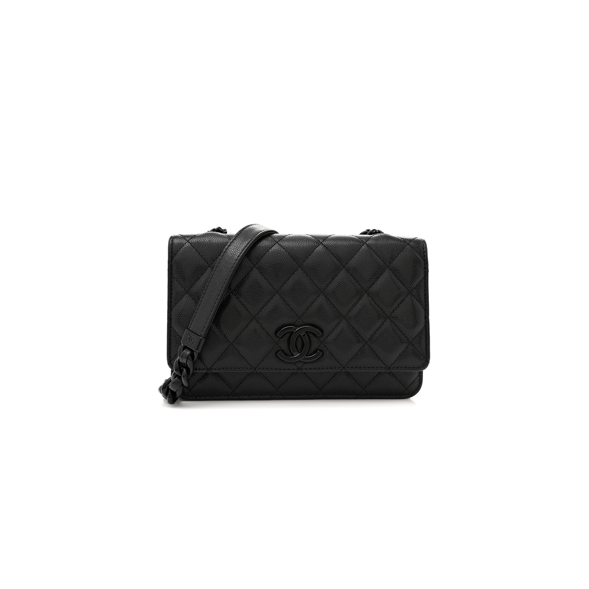 Ch*el caviar quilted my everything wallet on chain woc black a81059 (19*12*4cm)
